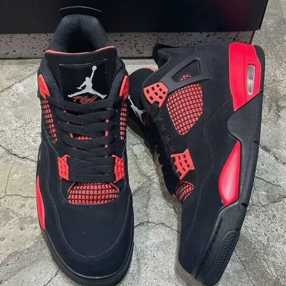 Men's Air Jordan 4 Retro "Red Thunder" - New With Box - Picture 1 of 5